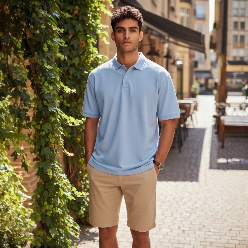 Light Blue Polo Shirt for Men
